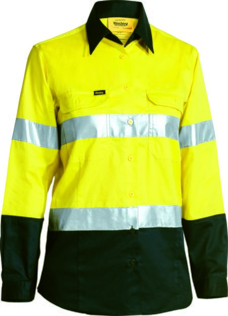 Bisley Workwear Women's 3m Taped Cool Lightweight Hi Vis Shirt BL6896 Bisley Workwear